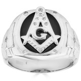 Masonic Truth Ring - 925 Silver - CZ Stones