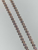 Italiano Silver, Inc 14k Rose Gold Solid 925 Silver Tennis Chain Real Iced Flooded Out Diamond Choker