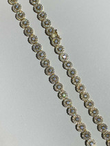 Italiano Silver, Inc 14k Gold Over Solid 925 Silver Tennis Chain Real Iced Flooded Out Diamond Choker