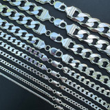 Curb Link Chain Necklace Or Bracelet - 925 Silver - 2-16mm - 7-30"