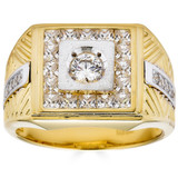 Miami Iced Out Ring - 14k Gold Vermeil 925 Silver - CZ Stones