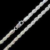 #1 Bestseller Rope Chain Necklace - 925 Sterling Silver - 18"-30" - 6mm