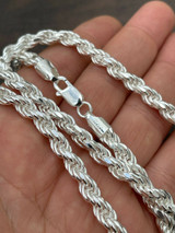 Italiano Silver, Inc Mens Rope Chain Real Solid 925 Sterling Silver Necklace 6mm 18-30 ITALY MADE