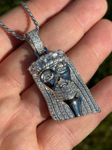 Italiano Silver, Inc Real Solid 925 Silver 4.5ct Diamond Jesus Piece Pendant 1x2 Hip Hop Fully Iced