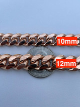 Italiano Silver, Inc Mens Real Solid 925 Sterling Silver 14k Rose Gold Miami Cuban Bracelet 5-12mm