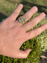 Italiano Silver, Inc Real Solid 925 Sterling Silver and 14k Gold Mens Hip Hop Nugget Dollar Sign dollar Ring