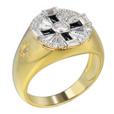 Star Of Bethlehem Ring - 14k Gold Vermeil 925 Silver - CZ Stones