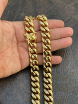 Hip Hop Miami Cuban Link Choker Chain Real 18k Gold Over Stainless Steel Hip Hop 18 20