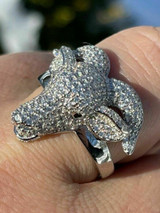 Real Solid 925 Sterling Silver Custom GOAT Ring Diamond Iced Animal HipHop Pinky