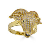 Greatest Of All Time GOAT Ring - 14k Gold Vermeil 925 Silver - CZ Stones
