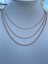 HarlemBling 14k Rose Gold Over Solid 925 Sterling Silver Diamond Sparkle Rope Chain Necklace