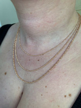 HarlemBling 14k Rose Gold Over Solid 925 Sterling Silver Diamond Sparkle Rope Chain Necklace