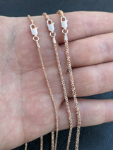 HarlemBling 14k Rose Gold Over Solid 925 Sterling Silver Diamond Sparkle Rope Chain Necklace