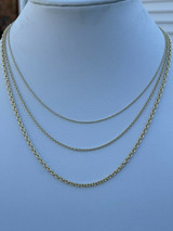 Italiano Silver, Inc Real Solid 925 Sterling Silver 14k Gold Vermeil Anchor Cable Chain Rolo Necklace