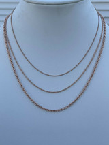 Italiano Silver, Inc Real Solid 925 Sterling Silver 14k Rose Gold Vermeil Anchor Cable Chain Necklace