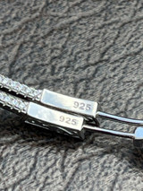Real 925 Sterling Silver Endless Hoop Earrings Inside Out Diamond Huggie 18-50mm