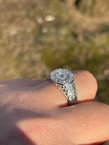 Italiano Silver, Inc Mens Real 925 Silver Iced Diamond Nugget Micropave Ring Size 6 7 8 9 10 11 12 13