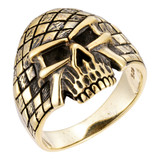 Punisher Ring - 14k Gold Vermeil 925 Silver Oxidized - Plain