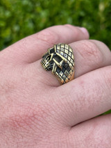 Mens 14k Gold Over Real 925 Sterling Silver Ring Punisher