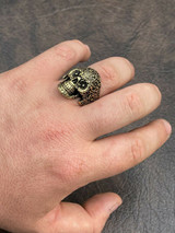 Italiano Silver, Inc 14k Gold Over Real 925 Sterling Silver Calavera Day Of Dead Sugar Skull Ring