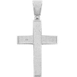 Real 925 Silver Large Iced Cross Pendant 2.5CT MOISSANITE Passes Diamond Tester