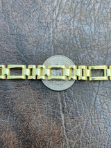 HarlemBling 14k Gold Vermeil 925 Sterling Silver Plain Presidential Link Hip-Hop Bracelet