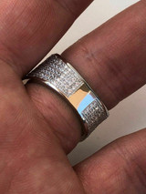 Italiano Silver, Inc Mens Solid 925 Silver MOISSANITE Pass Diamond Tester Square Pinky RING Hip Hop