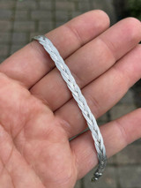 Handmade Ladies Solid 925 Sterling Silver Braided Herringbone Chain Necklace 6mm 14-22