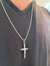 Italiano Silver, Inc Real 925 Sterling Silver Plain Gold Cross Jesus Crucifix Pendant Men Women Charm