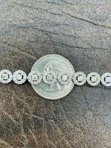 Solid 925 Sterling Silver Tennis Bracelet Real Iced Flooded Out Diamond 7-8.5