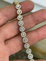 14k Gold and Solid 925 Silver Tennis Bracelet Real Iced Flooded Out Diamond 7-8.5