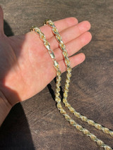 HarlemBling 8mm Thick Mens Rope Chain 14k Gold Over Real Solid 925 Sterling Silver Necklace