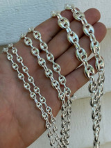 HarlemBling 925 Sterling Silver Puffed Gucci Mariner Link Chain Necklace Or Bracelet 6-12mm