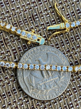 HarlemBling 14k Gold Over Solid Silver 2mm MOISSANITE Tennis Bracelet Pass Diamond Test Iced