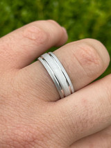 HarlemBling Mens Ladies Solid 925 Sterling Brush Silver Plain Wedding Band Ring Sizes 5-13