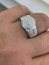 HarlemBling Mens Solid 925 Sterling Silver Diamond Pinky RING ICED Bust Out Down Size 7-13