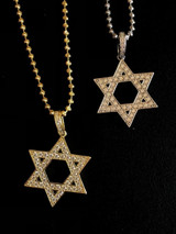HarlemBling Solid 925 Silver Iced Magen Star Of David Jewish Iced Diamond 14k Gold Rhodium
