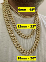 HarlemBling Real Miami Cuban Link Chain Iced Diamond Out Gold Vermeil 925 Silver Necklace