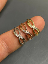 HarlemBling Infinity Love Loop Ring Diamond 925 Sterling Silver Or Yellow Rose Gold Finish