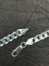 HarlemBling REAL Solid 925 Silver Flat Miami Curb Cuban Link Chain Necklace 3-11mm 16-30