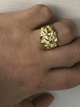 Italiano Silver, Inc Mens Solid 14k Yellow Gold Heavy Nugget Ring Size 7 8 9 10 11 12 13 12-14 Grams