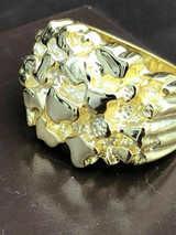 Italiano Silver, Inc Mens Solid 10k Yellow Gold Heavy Nugget Ring 11-13 Grams