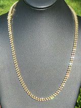 HarlemBling 14k Gold Vermeil 925 Silver Miami Cuban Iced Baguette Chain Necklace Mens Ladies