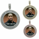 HarlemBling Solid 925 Silver Custom HipHop Photo Pendant Iced Memory Medallion Gold Baguette