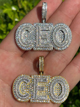 HarlemBling Real 925 Silver / Gold Large Iced Baguette Diamond CEO Big Boss Necklace Pendant