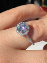HarlemBling Real 1.2ct Moissanite Engagement Promise Ring Passes Diamond Tester 925 Silver