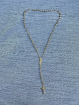 HarlemBling MOISSANITE Rosary Beads Necklace 14k Gold Vermeil 925 Silver Rosario Jesus 30