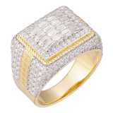 The Baguette Classic Iced Out Ring - 14k Gold Vermeil 925 Silver - Baguette CZ Stones