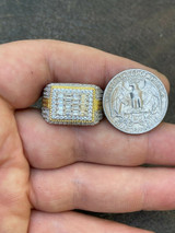 HarlemBling 14k Gold Vermeil Real 925 Silver Ring Iced Baguette Diamond Hip Hop Size 6-13