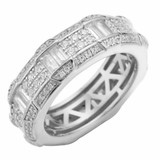 "Jewelry Is Art" Eternity Band Ring - 925 Silver - CZ Stones